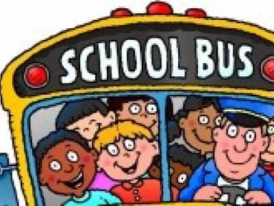 Graphic of school bus filled with children