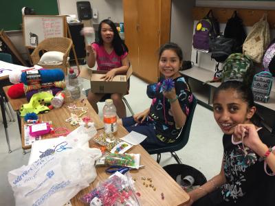 Photo of students creating crafts