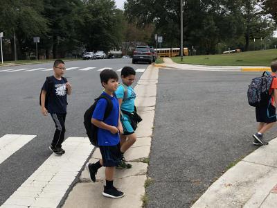 photo of students walking to school
